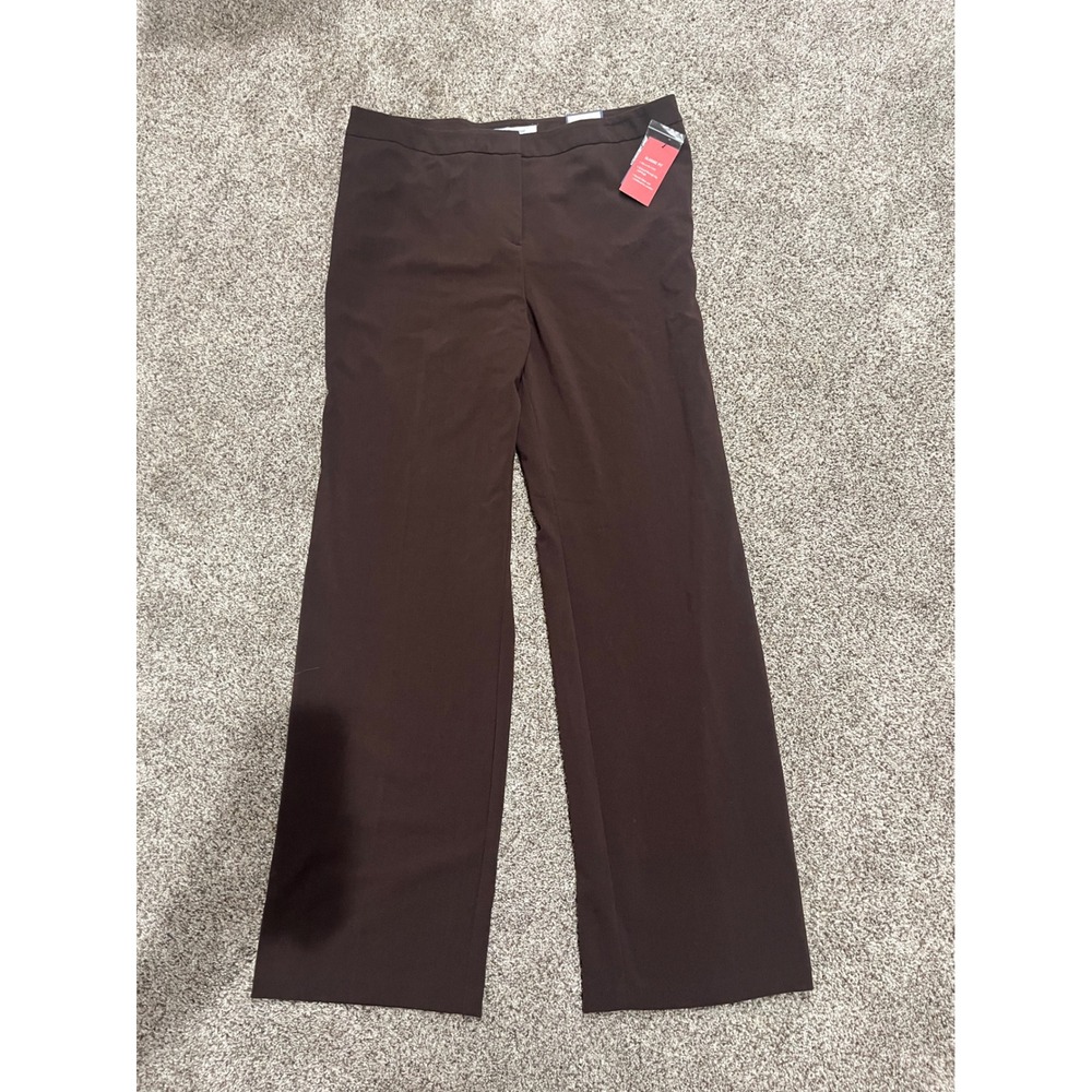 Croft & Barrow Brown Bootcut Dress Pants Womens 16 Classic Fit‎ Stretch NWT